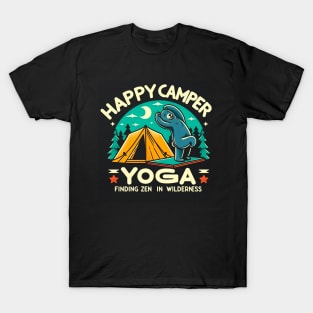 Happpy Camper Yoga | Yoga Finding zen in The wilderness | funny bear doing yoga in camping T-Shirt